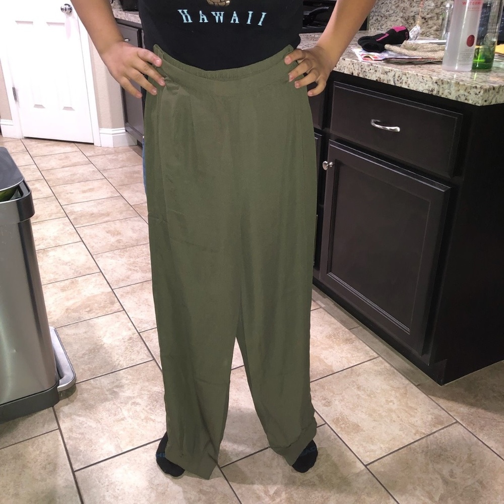 Olive green high waist joggers